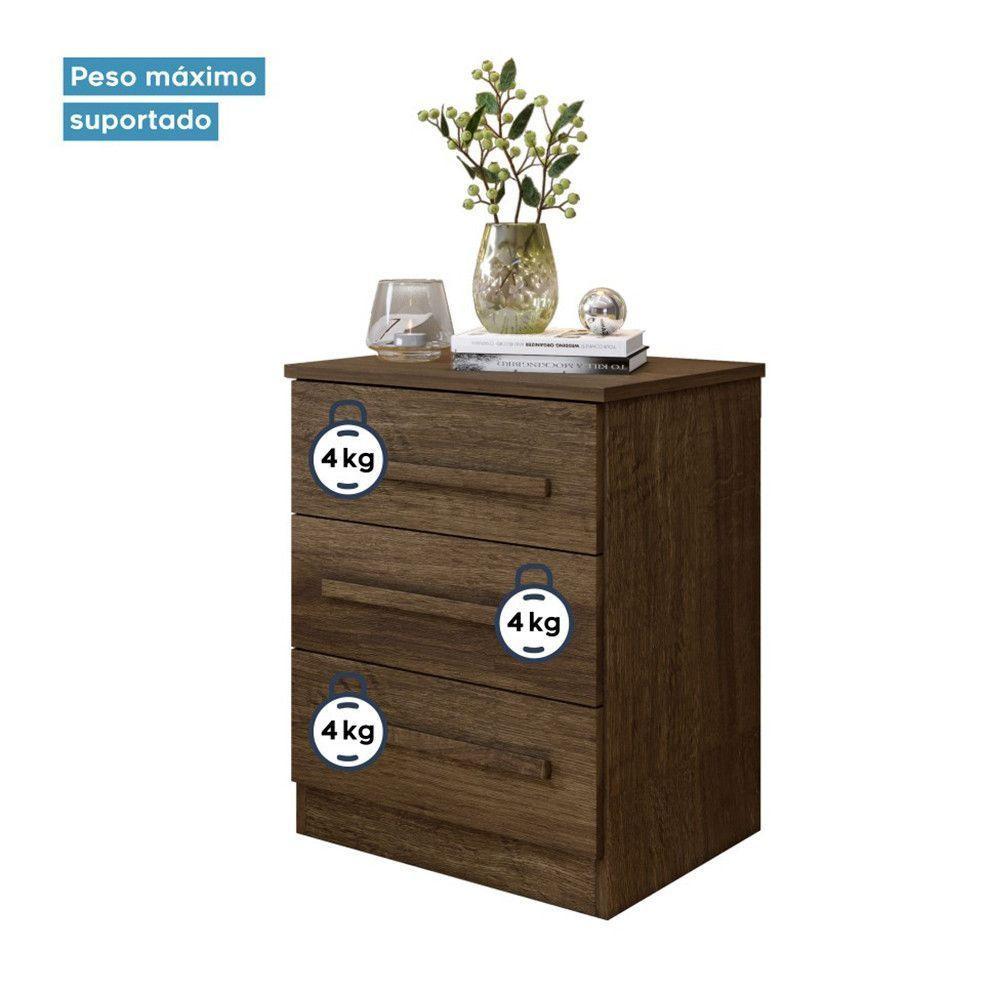 Mesa De Cabeceira Império Com Escala De Brilho Fosco Benetil Imbuia - 2