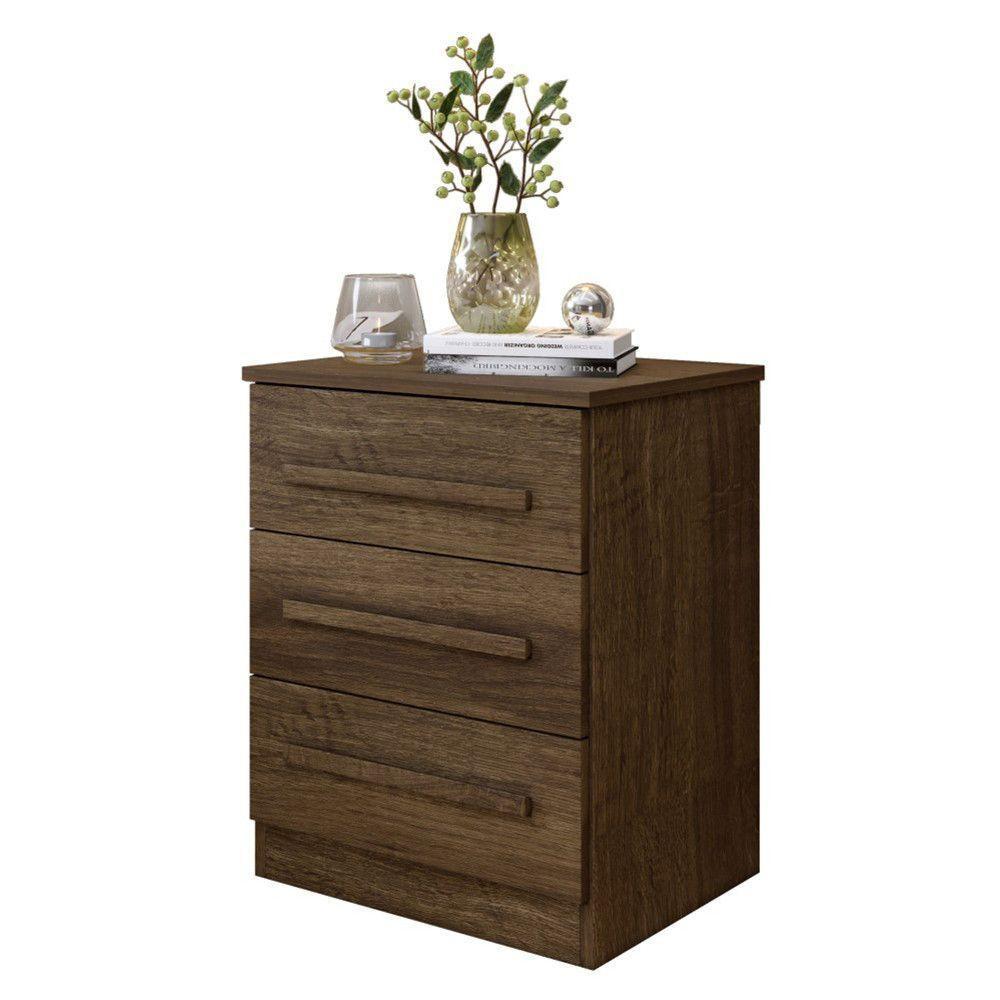 Mesa De Cabeceira Império Com Escala De Brilho Fosco Benetil Imbuia - 4