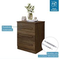 Mesa De Cabeceira Império Com Escala De Brilho Fosco Benetil Imbuia - 5