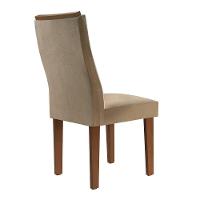 Conjunto 2 Cadeiras Germany Chocolate Suede Com Pena Bege Estofadas Cel Moveis