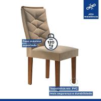 Conjunto 2 Cadeiras Germany Chocolate Suede Com Pena Bege Estofadas Cel Moveis - 5