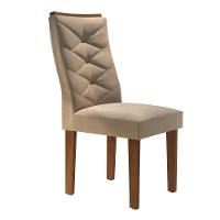 Conjunto 2 Cadeiras Germany Chocolate Suede Com Pena Bege Estofadas Cel Moveis - 7