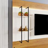 Painel Granada Para Tv 65 Polegadas Com Led Mavaular Naturalle Com Off White - 13