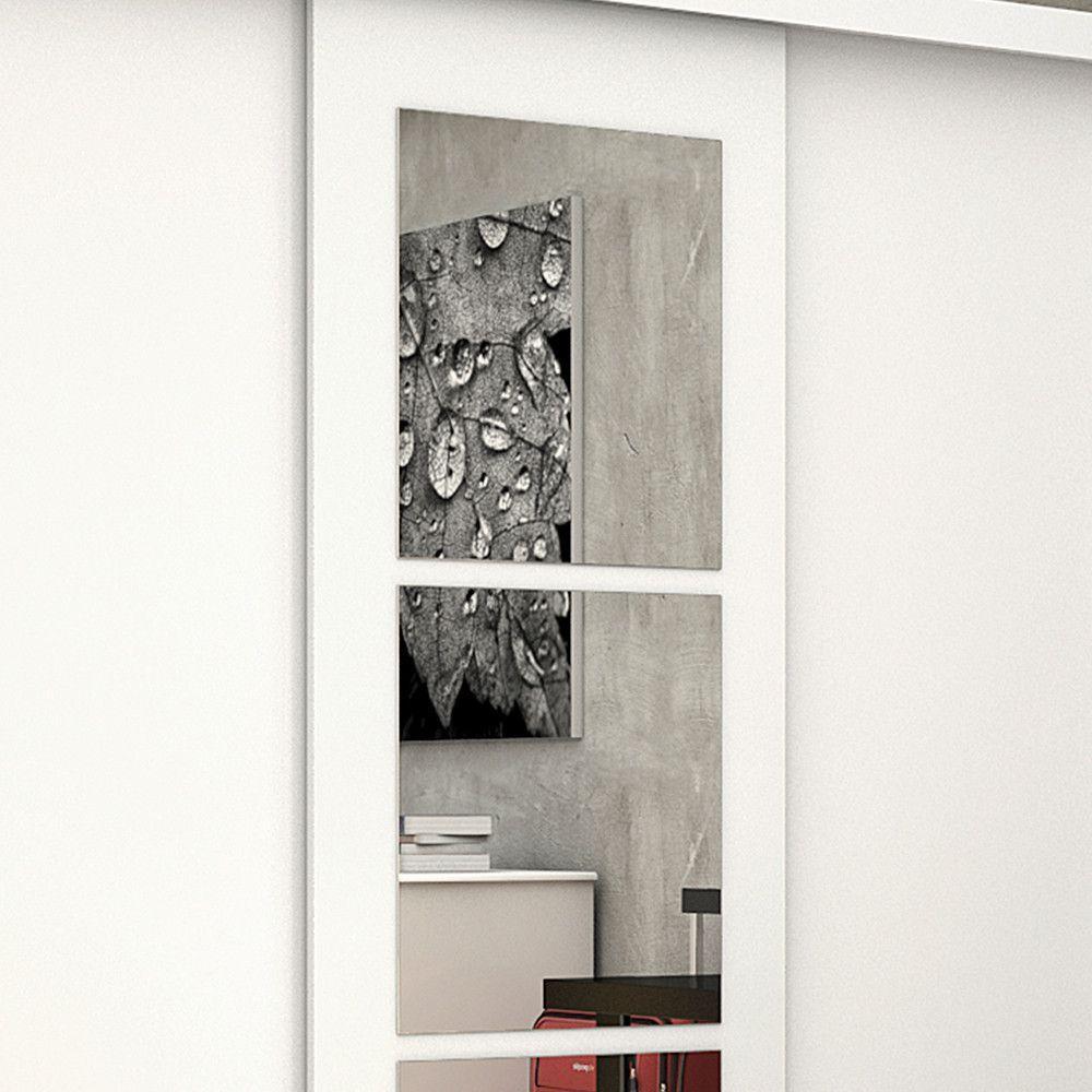 Guarda-roupa Clarice Com Espelho Branco Carioca Móveis Branco - 2