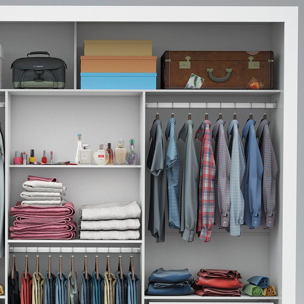 Guarda-roupa Clarice Com Espelho Branco Carioca Móveis Branco - 6