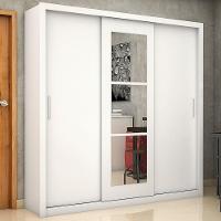 Guarda-roupa Clarice Com Espelho Branco Carioca Móveis Branco - 1