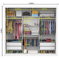 Guarda-roupa Clarice Com Espelho Branco Carioca Móveis Branco - 7