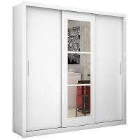 Guarda-roupa Clarice Com Espelho Branco Carioca Móveis Branco - 15