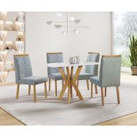 Sala De Jantar Com Vidro 4 Cadeiras 1,20 Andria Art Salas - 1