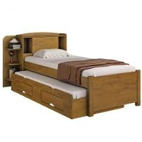 Cama Solteiro Com Cama Auxiliar - Milênio Plus-cinamomo - Móveis D'doro - 2