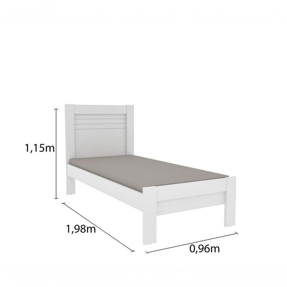 Cama Solteiro 100% Mdf - Safira-neve - Tcil Móveis - 2