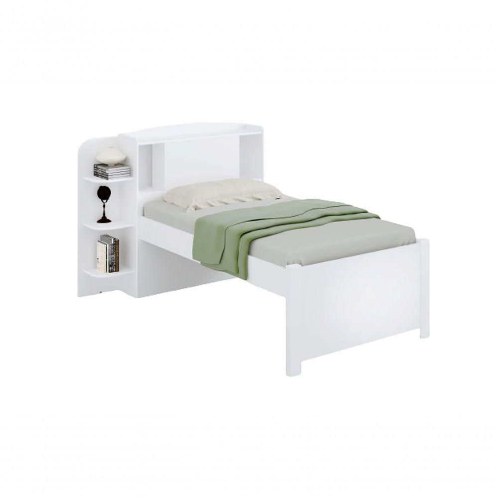 Cama Solteiro Com Cabeceira Baú - Milênio Plus-branco - Móveis D'doro - 1