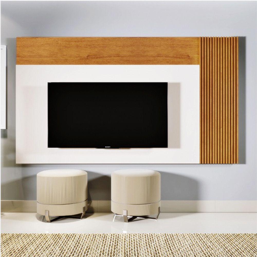 Painel Valencia Para Tv Até 75 Polegadas Mavaular Nature Com Off White - 1