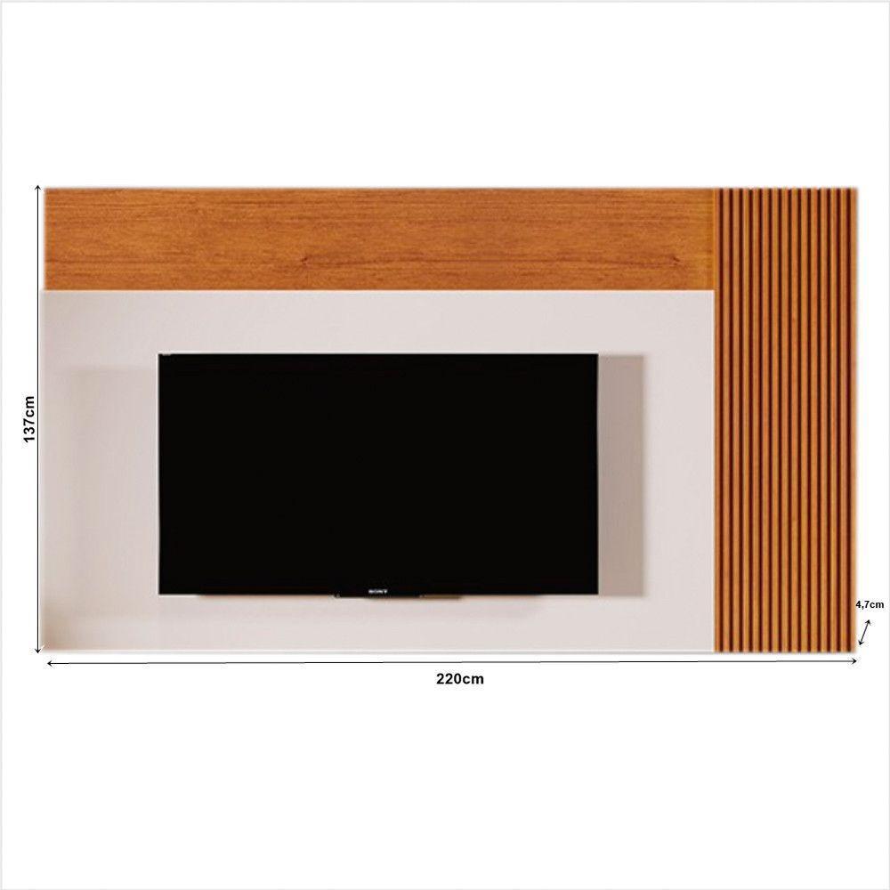 Painel Valencia Para Tv Até 75 Polegadas Mavaular Nature Com Off White - 3