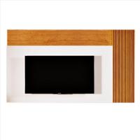 Painel Valencia Para Tv Até 75 Polegadas Mavaular Nature Com Off White - 2