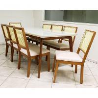 Sala De Jantar Maciça 8 Cadeiras 220x110 Jade Art Salas - 2
