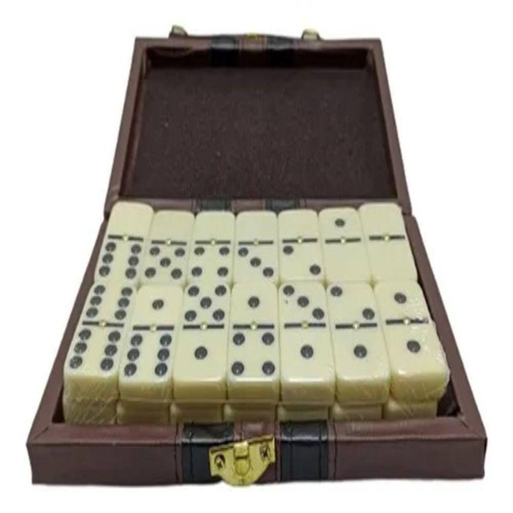 Domino Profissional 28 Pecas Osso Com Maleta Luxo Jogo Profissional Estojo Caixa Completo - 3