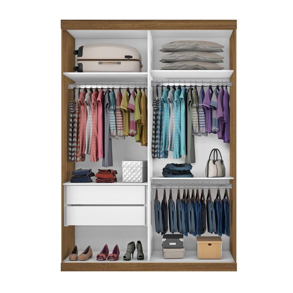 Guarda Roupa Solteiro Lila Freijó 2 Portas De Correr E 3 Espelhos Minastex - 6