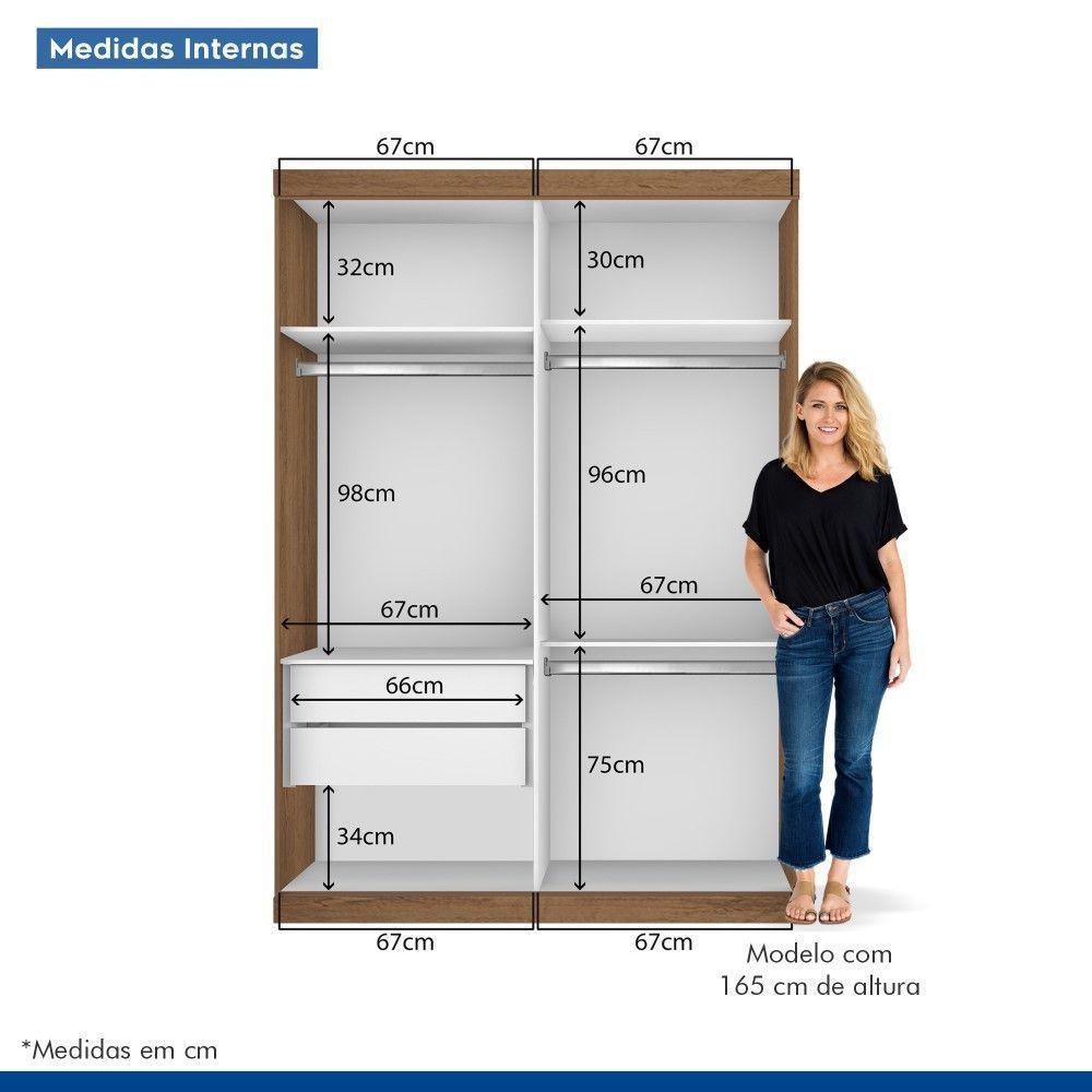 Guarda Roupa Solteiro Lila Freijó 2 Portas De Correr E 3 Espelhos Minastex - 8