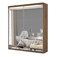 Guarda Roupa Solteiro Lila Freijó 2 Portas De Correr E 3 Espelhos Minastex - 5