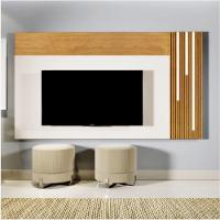 Painel Valencia Para Tv Até 75 Polegadas Com Led Mavaular Nature Com Off White - 1