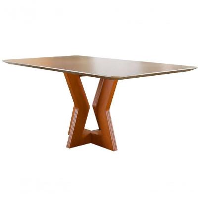 Mesa De Jantar Moderna Com Vidro 1,60x0,90m - Jade - Harmonia Salas