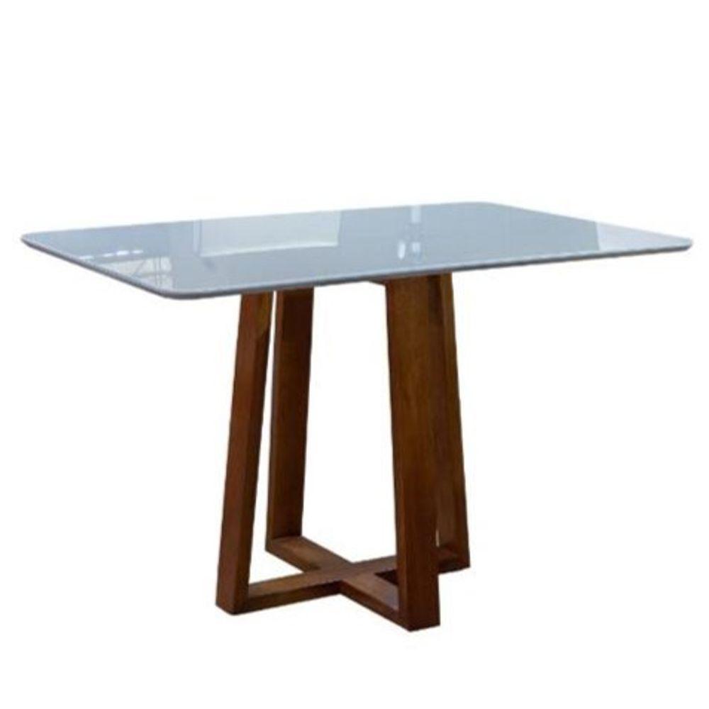 Mesa De Jantar Moderna C- Vidro - Pedro-1,2x0,8m - Art Salas - 1
