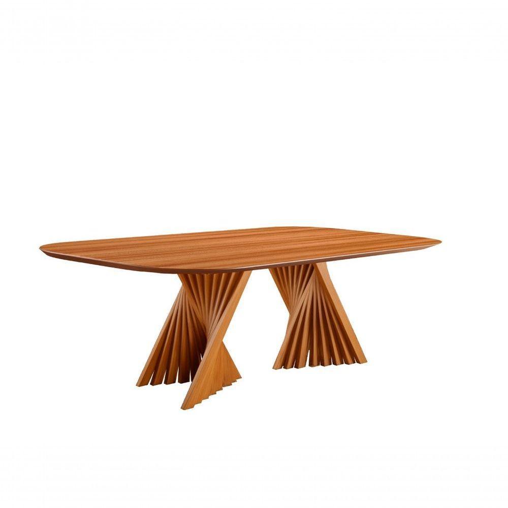 Mesa De Jantar Madeira Maciça Com Base Torcida 2,0x1,0m - Diamante - Harmonia Salas - 1