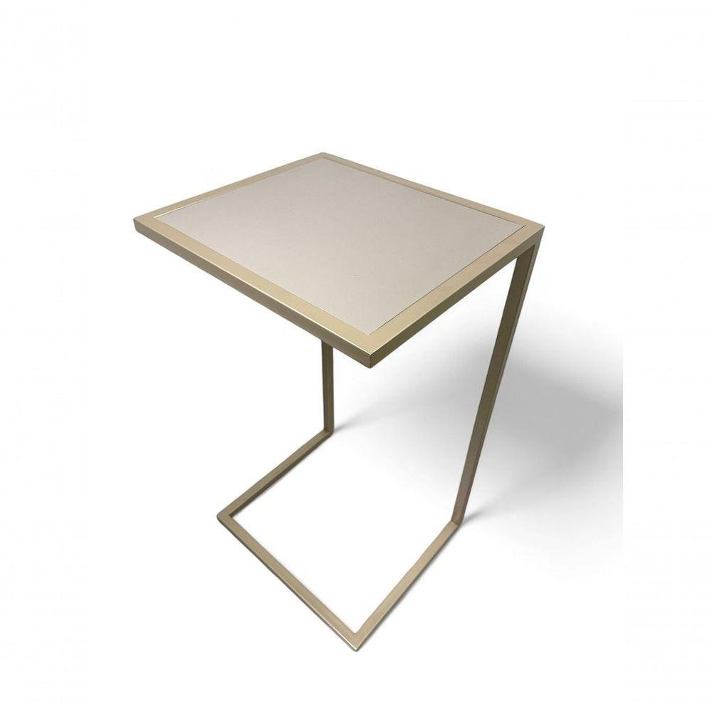 Mesa Lateral Sofá Industrial - Metalon Champagne Cacao - 70cm - 2