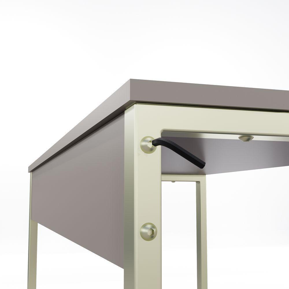 Mesa Home Office - Metalon Champagne Moca - 4