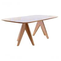 Mesa De Jantar Madeira Maciça Com Vidro 1,60x0,90m - Safira - Harmonia Salas - 1