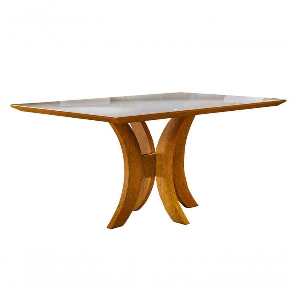 Mesa De Jantar Moderna Com Vidro 1,40x0,90m - Rubi - Harmonia Salas - 1
