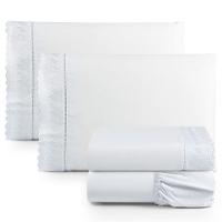 Jogo De Lençol Lese Percal 180 Fios King 4 Peças Barato - Branco - 100% Algodão - 1