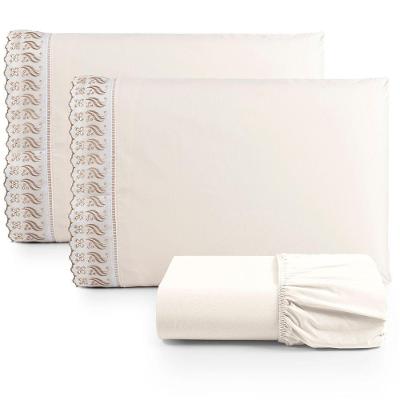 Jogo De Lençol Lese Percal 180 Fios King 3 Peças Barato - Palha - 100% Algodão