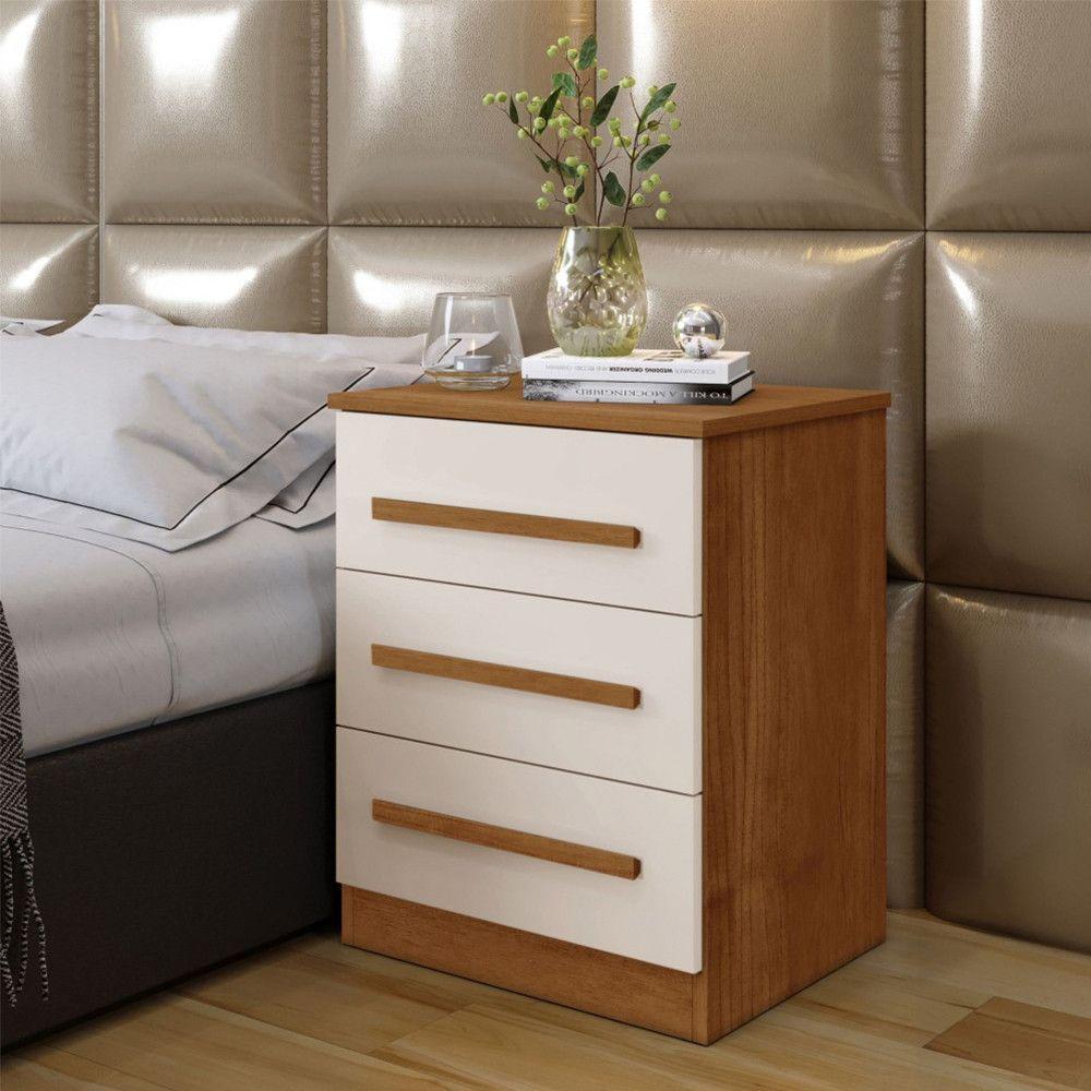 Mesa De Cabeceira Império Com Escala De Brilho Fosco Benetil Cinamomo Com Off White - 1