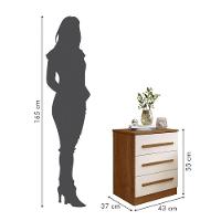 Mesa De Cabeceira Império Com Escala De Brilho Fosco Benetil Cinamomo Com Off White - 2