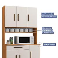 Armário De Cozinha 6 Portas 1 Gaveta Salvador Nature Com Off White - 7