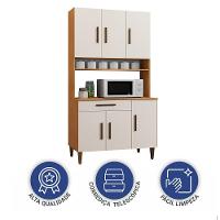 Armário De Cozinha 6 Portas 1 Gaveta Salvador Nature Com Off White - 9