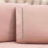 Jogo De Cama Lençol King Realce Percal 400 Fios 3 Peças - Rosê - 100% Poliéster - 3