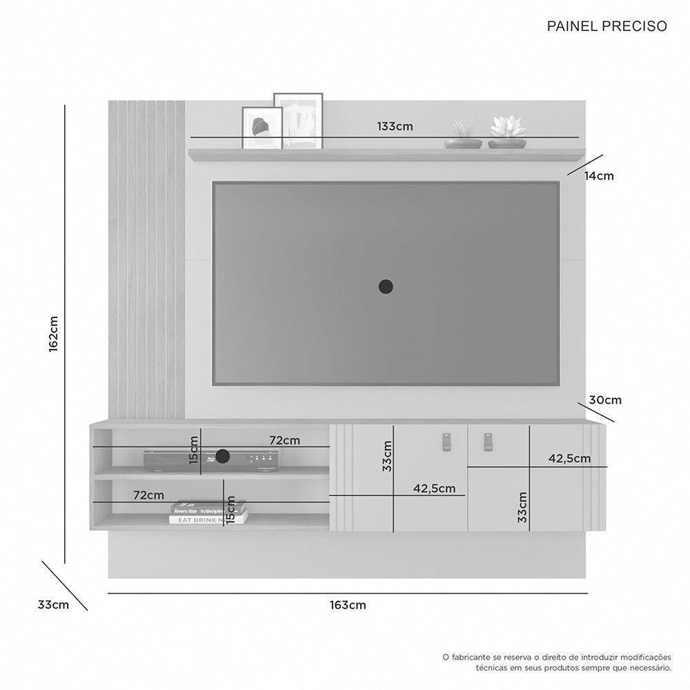 Painel Preciso Candian Jcm Movelaria Off White Com Café - 3
