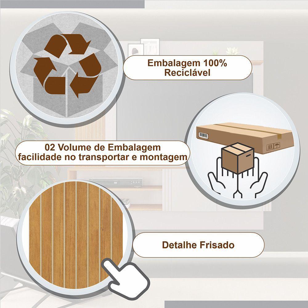 Painel Preciso Candian Jcm Movelaria Off White Com Café - 5