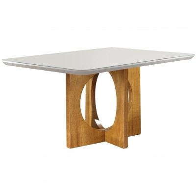 Mesa De Jantar Moderna Com Vidro - Barcelona-1,20x0,90m - Móveis Mundial