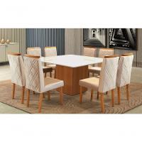 Sala De Jantar Completa 1,50x1,50 Metros Com 8 Cadeiras - Alice - Art Salas - 1