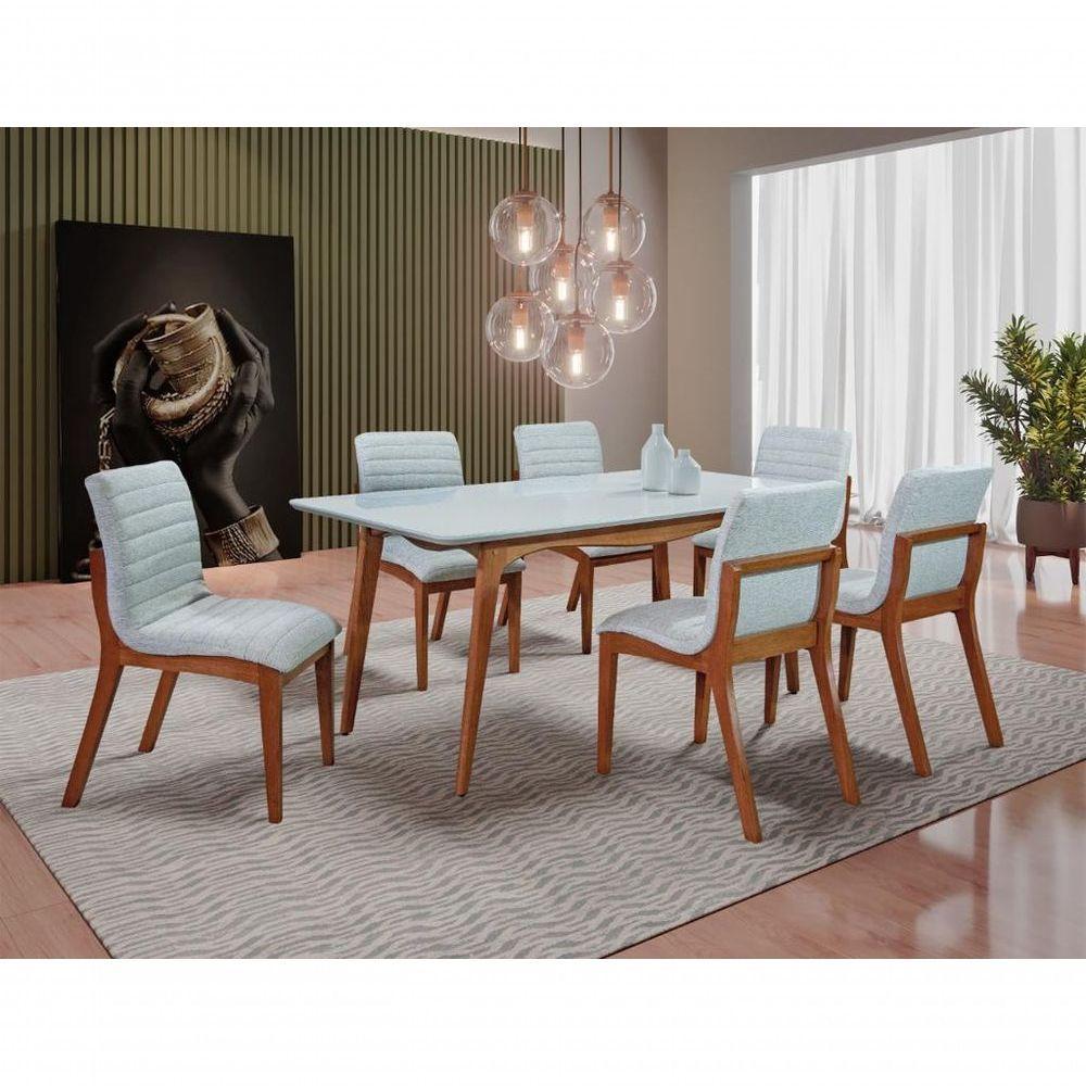 Sala De Jantar Completa Com 6 Cadeiras Madeira Maciça 1,80x0,90 Metros - Petra - Art Salas - 1
