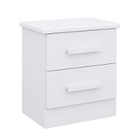 Mesa De Cabeceira Com 2 Gavetas - New Athos-branco - Móveis D'doro - 1