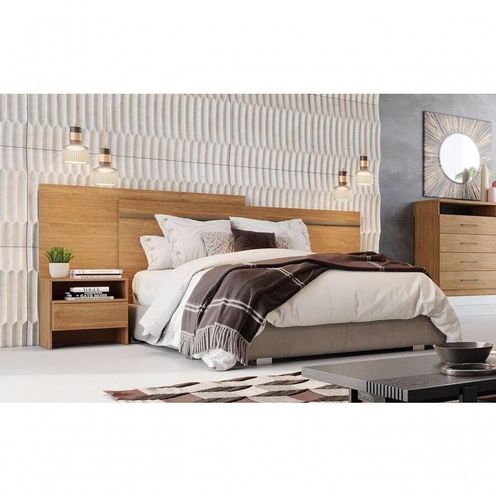 Cabeceira Para Cama Box Casal Com 2 Mesas De Cabeceira - Volga-cumaru - Móveis Novo Horizonte - 1