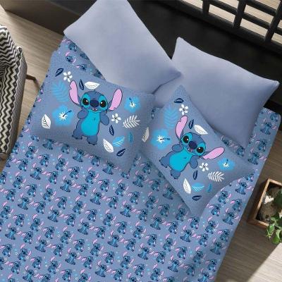 Jogo De Cama Solteiro 2 Pçs Stitch Disney 70% Algodão 30% Poliéster Stitch Blue
