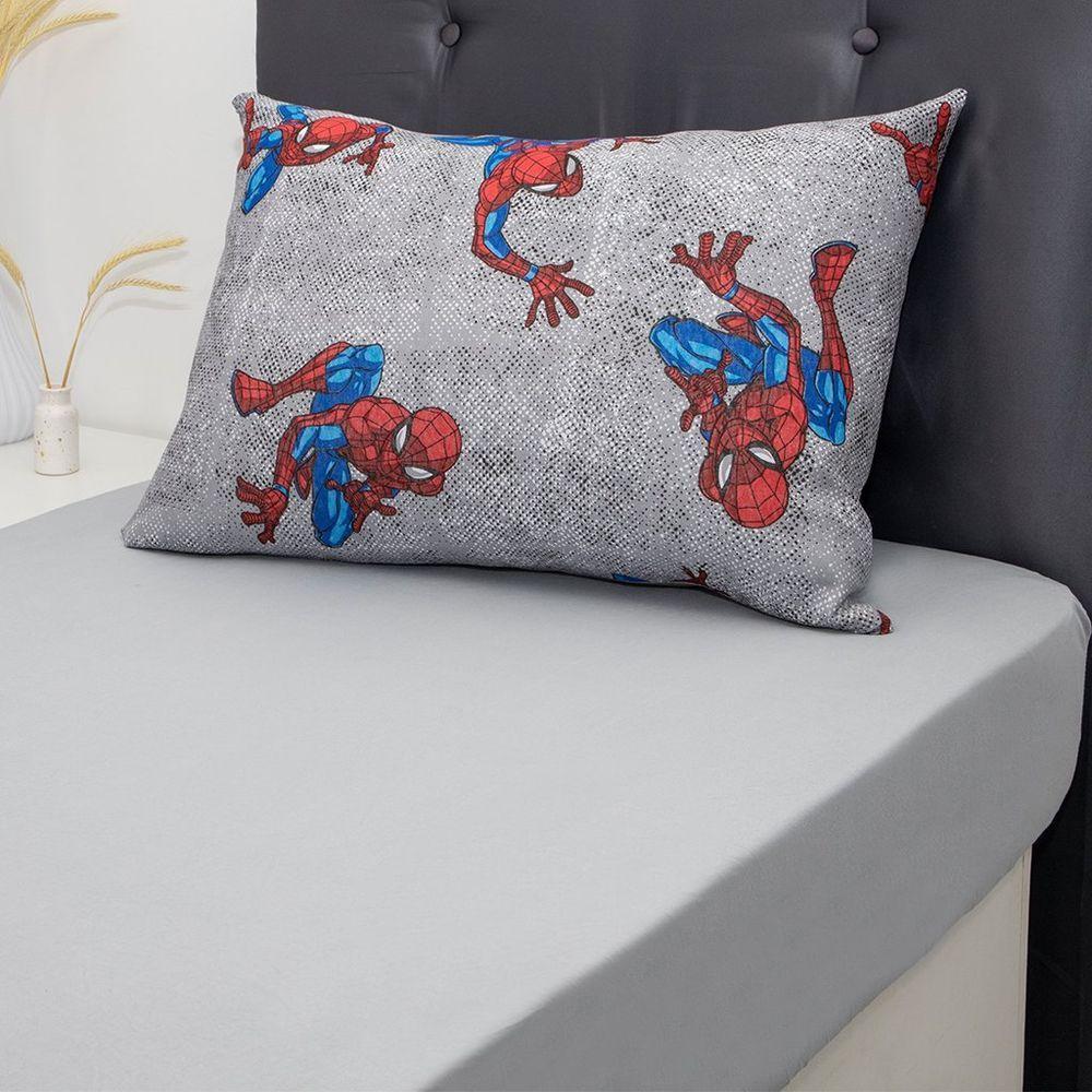 Jogo De Cama Solteiro 2 Pçs Homem-aranha 70% Algodão 30% Poliéster Spider Wall Cinza - 4