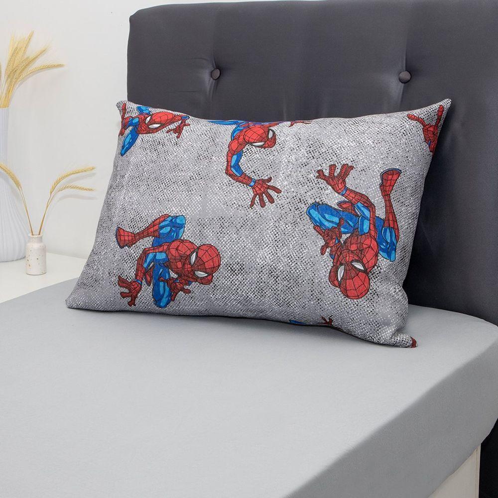 Jogo De Cama Solteiro 2 Pçs Homem-aranha 70% Algodão 30% Poliéster Spider Wall Cinza - 5