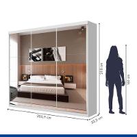 Guarda Roupa Casal Isabela Branco 3 Portas De Correr E 9 Espelhos Minastex - 6
